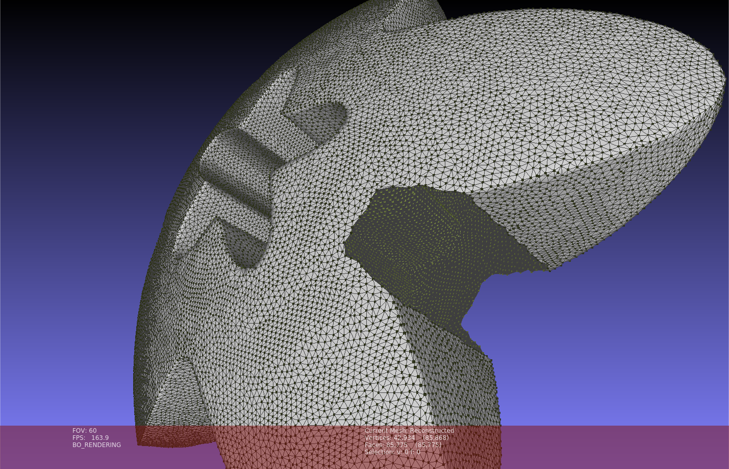 Figure: The reconstructed surface and the input points (dark green colored). 