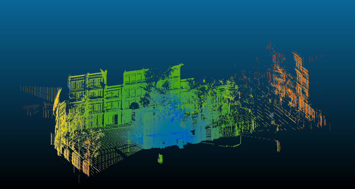 Point cloud from the depth image obtained by nearest neighbor interpolation.