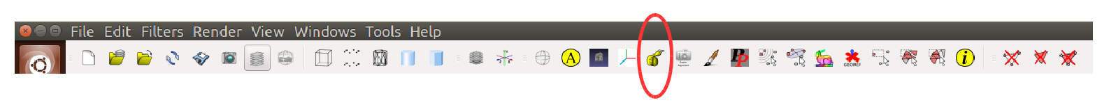 <img>The measuring tool on MeshLab tool bar.